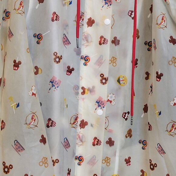 Disneyland Rain Jacket Adult XXXL Parks Food Snacks Zip Up Hood Drawstring 3X - Picture 2 of 11